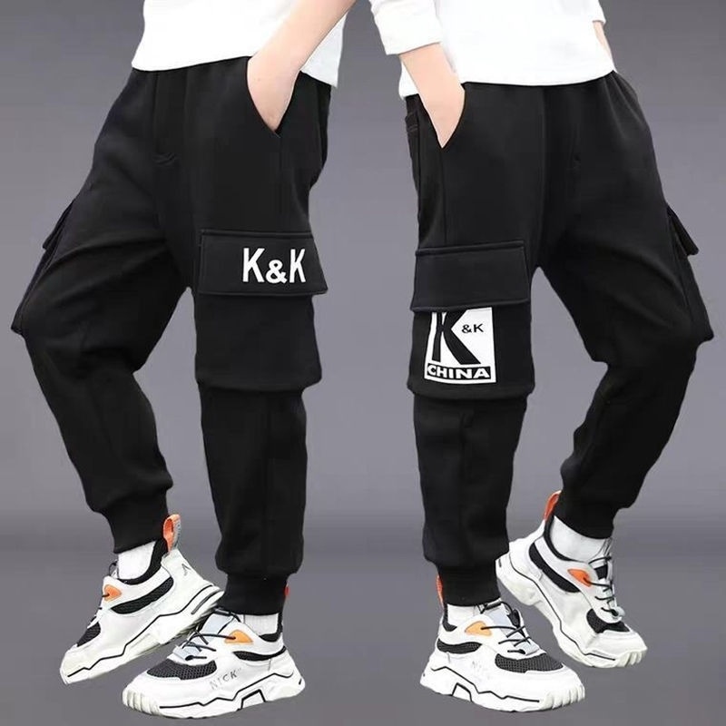 Quần Dài Thể Thao Bằng cotton Dày Dặn Phong Cách Hàn Quốc Thời Trang Cho Bé Trai
