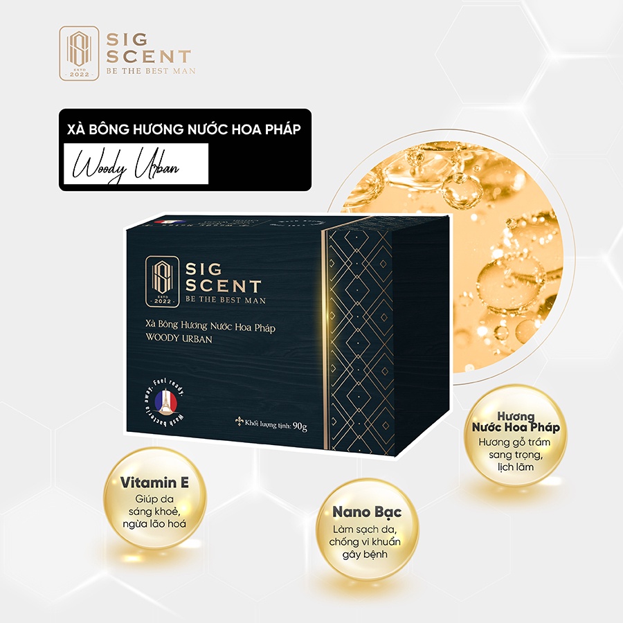 Xà Bông Hương Nước Hoa Pháp Woody Urban Thương Hiệu Sigscent 90gr