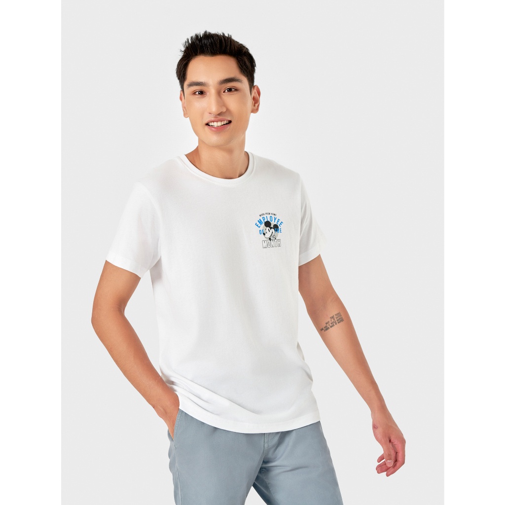 Áo phông nam CANIFA chất liệu 100% cotton phom regular in hình Mickey 8TS22S055