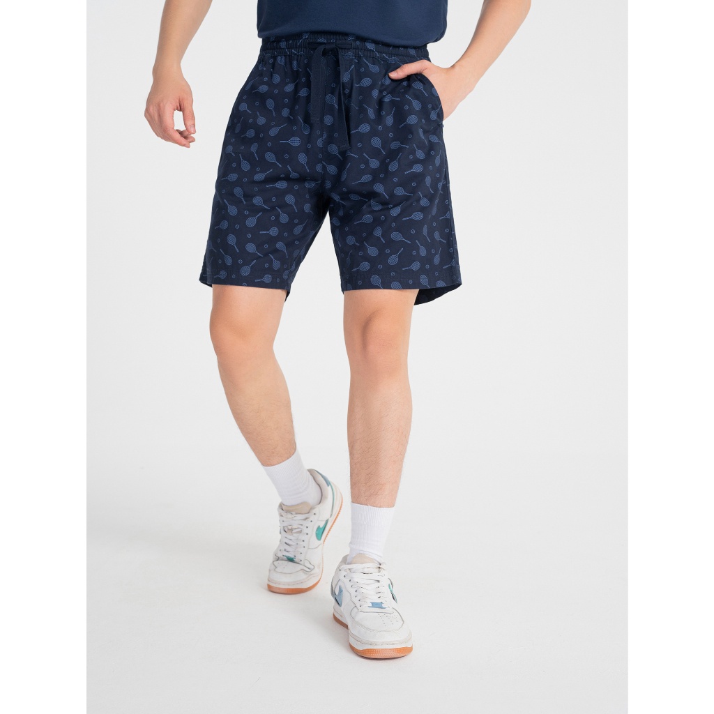 Quần soóc khaki nam CANIFA  chất liệu khaki 100% cotton, in tràn hoạ tiết 8BS22S003