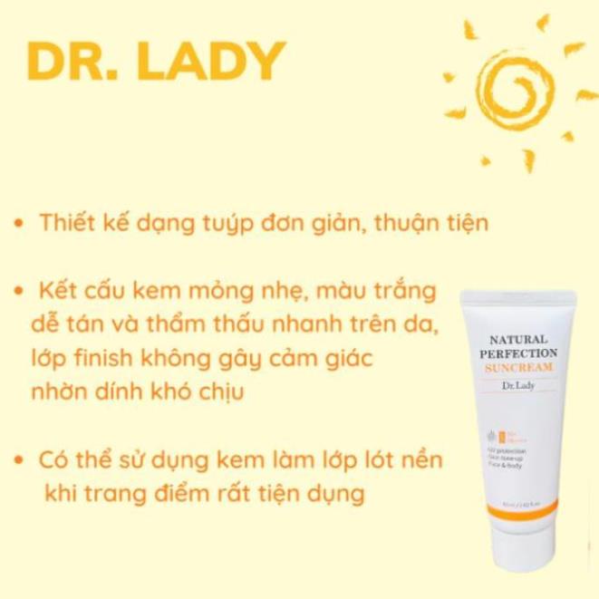 Kem chống nắng Dr.Lady Suncream SPF 50 + PA ++++  60ml - Dưỡng trắng da - Chống lão hóa