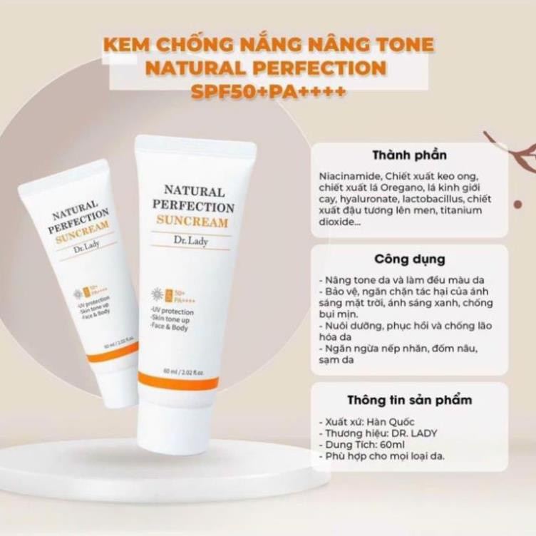 Kem chống nắng Dr.Lady Suncream SPF 50 + PA ++++  60ml - Dưỡng trắng da - Chống lão hóa