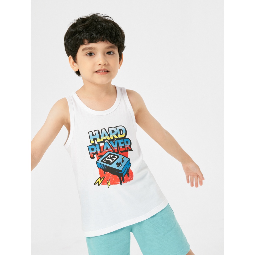 Áo ba lỗ bé trai CANIFA in hình chất liệu 100% cotton USA 2TA22S018