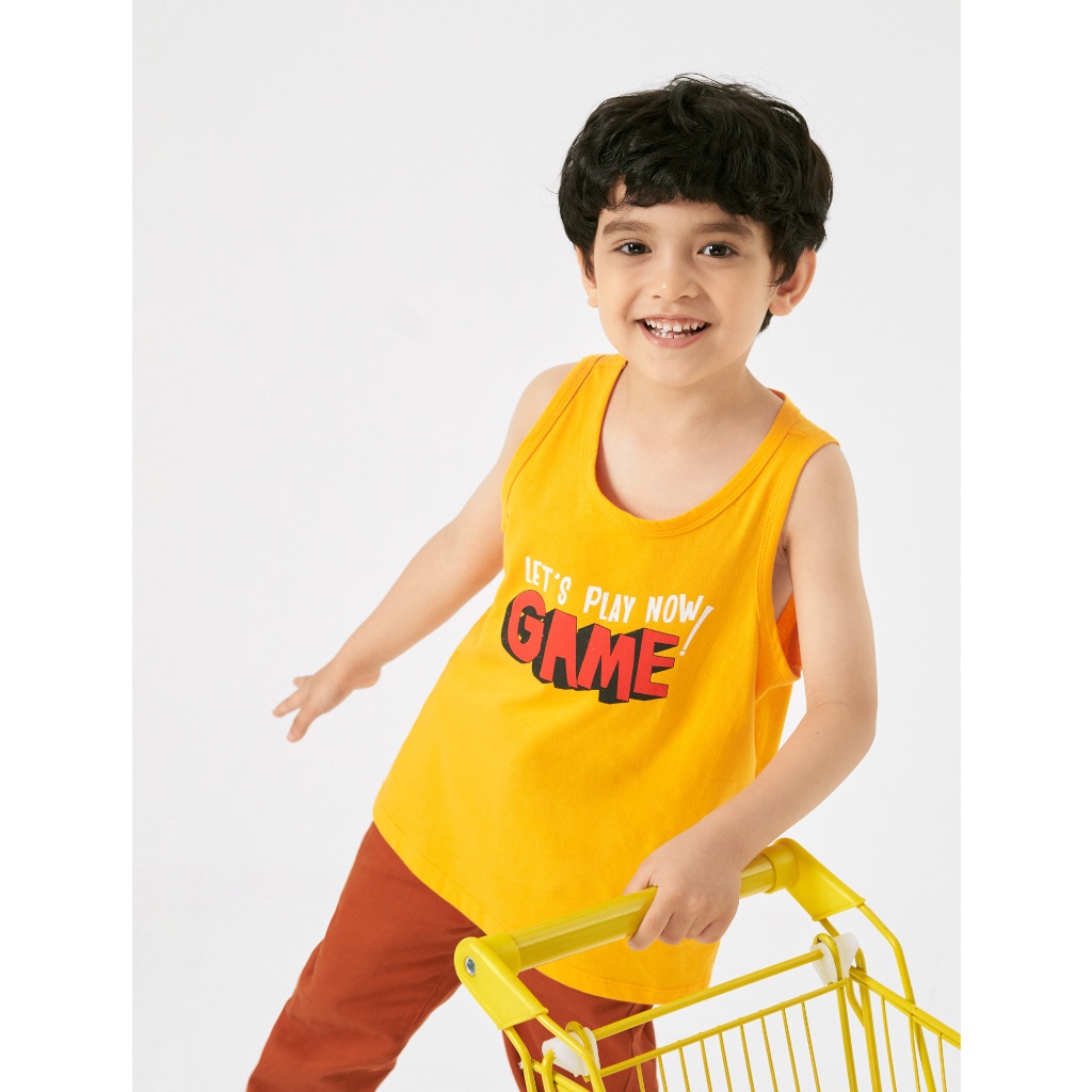 Áo ba lỗ bé trai CANIFA in hình chất liệu 100% cotton USA 2TA22S018