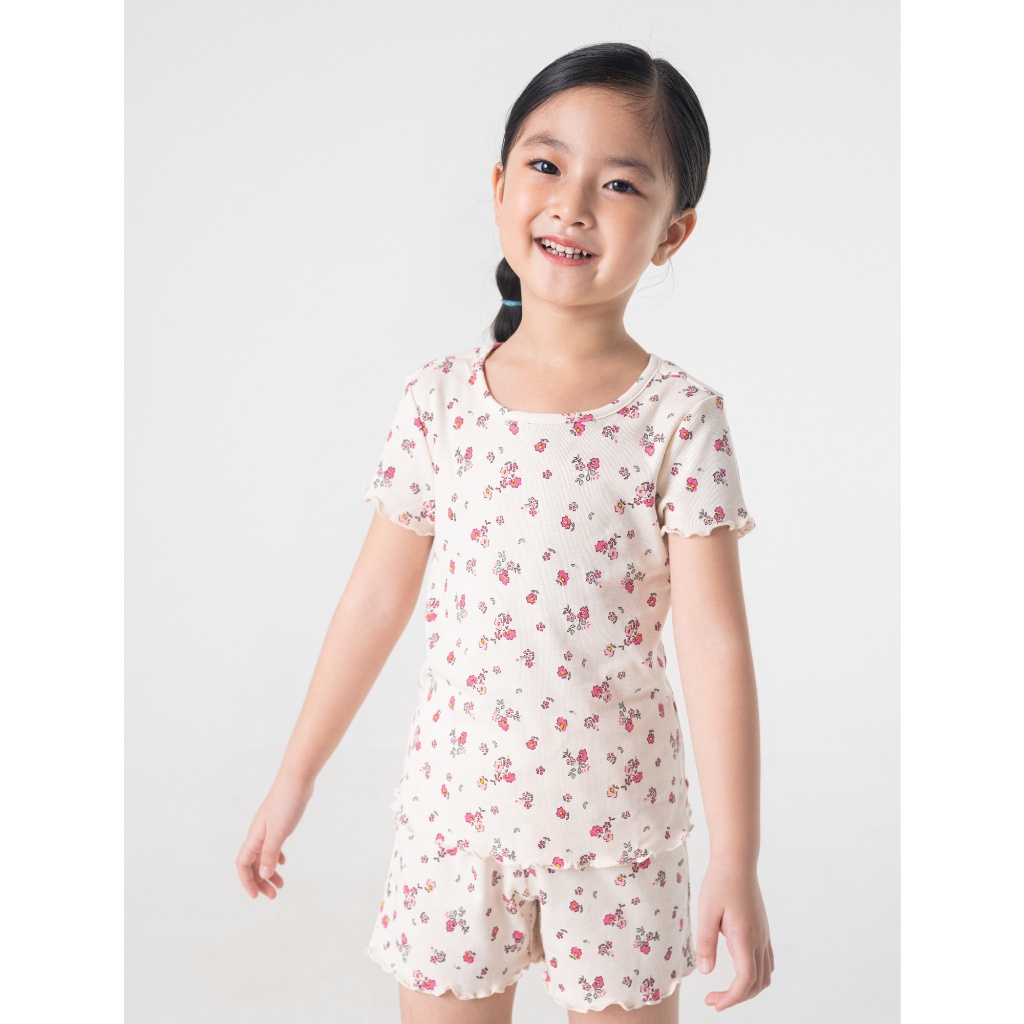 Bộ quần áo bé gái CANIFA chất liệu 100% cotton 1LS23S004
