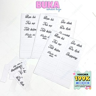 Sticker dán sổ tiết kiệm A6 sổ tay chi tiêu bìa da A6