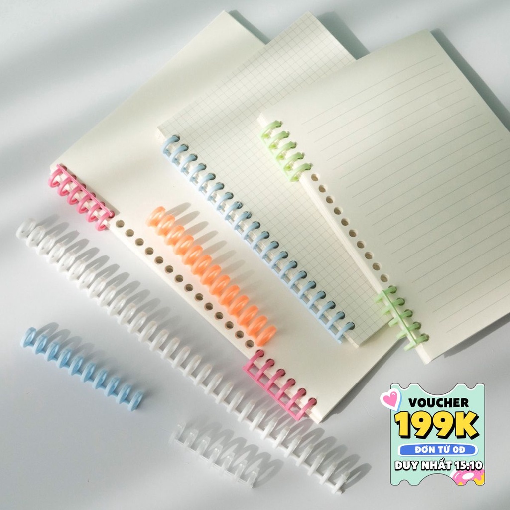 Combo thanh còng A4 30 lỗ, set bìa nhựa, sổ Planner, bullet journal, Bukavn