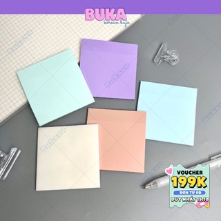 Giấy note, ghi chú trong suốt Buka không thấm nước và có thể xé được, phụ kiện văn phòng phẩm