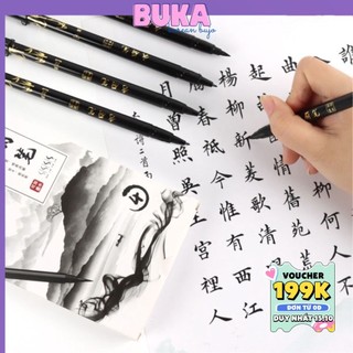 Bút brush pen viết calligraphy lettering thư pháp có thể đổ thêm mực HC