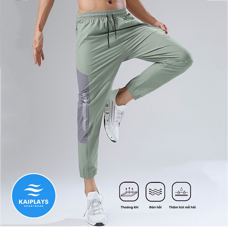 Quần thể thao nam dài, quần jogger nam nhanh khô thoáng khí KAIPLAYS Quần chạy bộ nam, quần tập gym, chơi cầu lông KP071