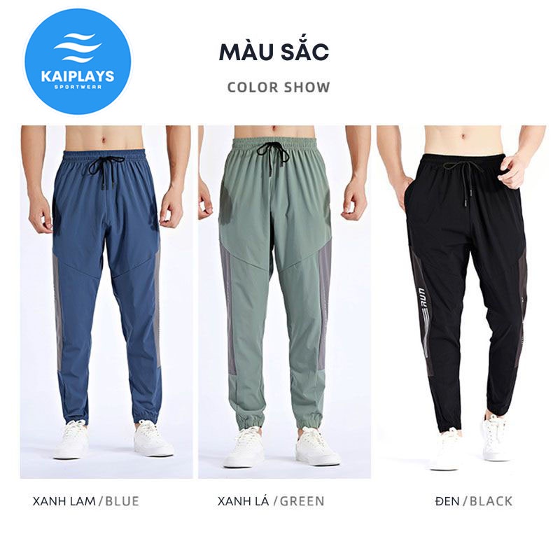 Quần thể thao nam dài, quần jogger nam nhanh khô thoáng khí KAIPLAYS Quần chạy bộ nam, quần tập gym, chơi cầu lông KP071