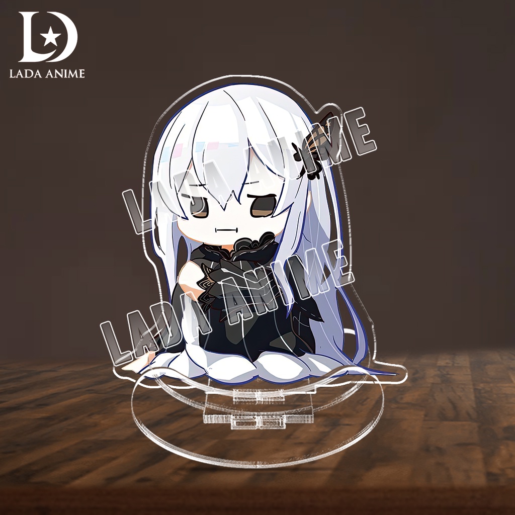 Standee lắc lư acrylics nhân vật Emilia Rem Echidna anime Re: Zero chibi phụ kiện trang trí làm quà tặng Lada Anime