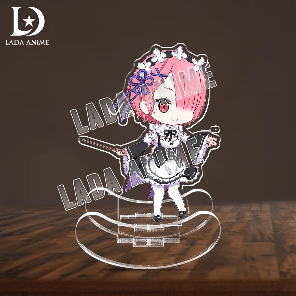 Standee lắc lư acrylics nhân vật Emilia Rem Echidna anime Re: Zero chibi phụ kiện trang trí làm quà tặng Lada Anime
