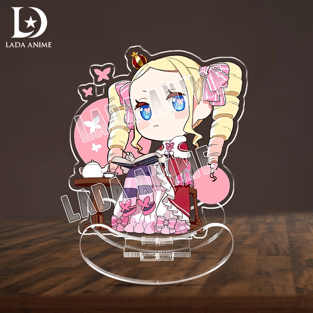 Standee lắc lư acrylics nhân vật Emilia Rem Echidna anime Re: Zero chibi phụ kiện trang trí làm quà tặng Lada Anime