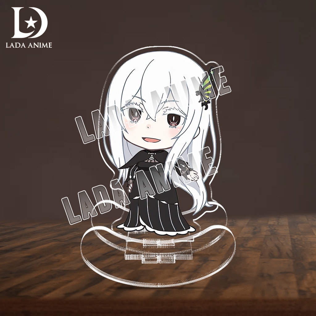 Standee lắc lư acrylics nhân vật Emilia Rem Echidna anime Re: Zero chibi phụ kiện trang trí làm quà tặng Lada Anime