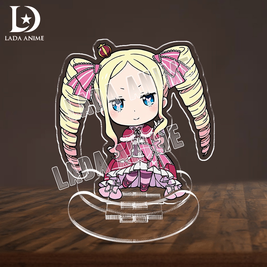 Standee lắc lư acrylics nhân vật Emilia Rem Echidna anime Re: Zero chibi phụ kiện trang trí làm quà tặng Lada Anime