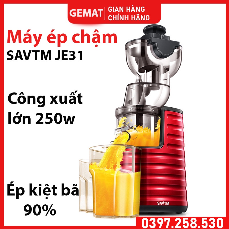Máy ép chậm SAVTM JE31 công xuất lớn 250w ép kiệt bã 95% máy ép trái cây tốc độ chậm hàng cao cấp BH 12 tháng