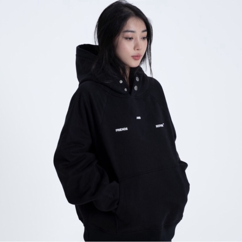 ÁO HOODIE RAGLAN BASIC, Hoodie nỉ bông nam nữ unisex from rộng oversize