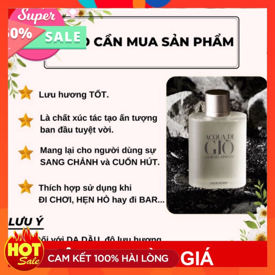 Nước Hoa Nam Aqua di Giò Trắng Pour Home EDP 100ml - Hương thơm nam tính mạnh mẽ lưu hương lâu lưu hương lâu ABC