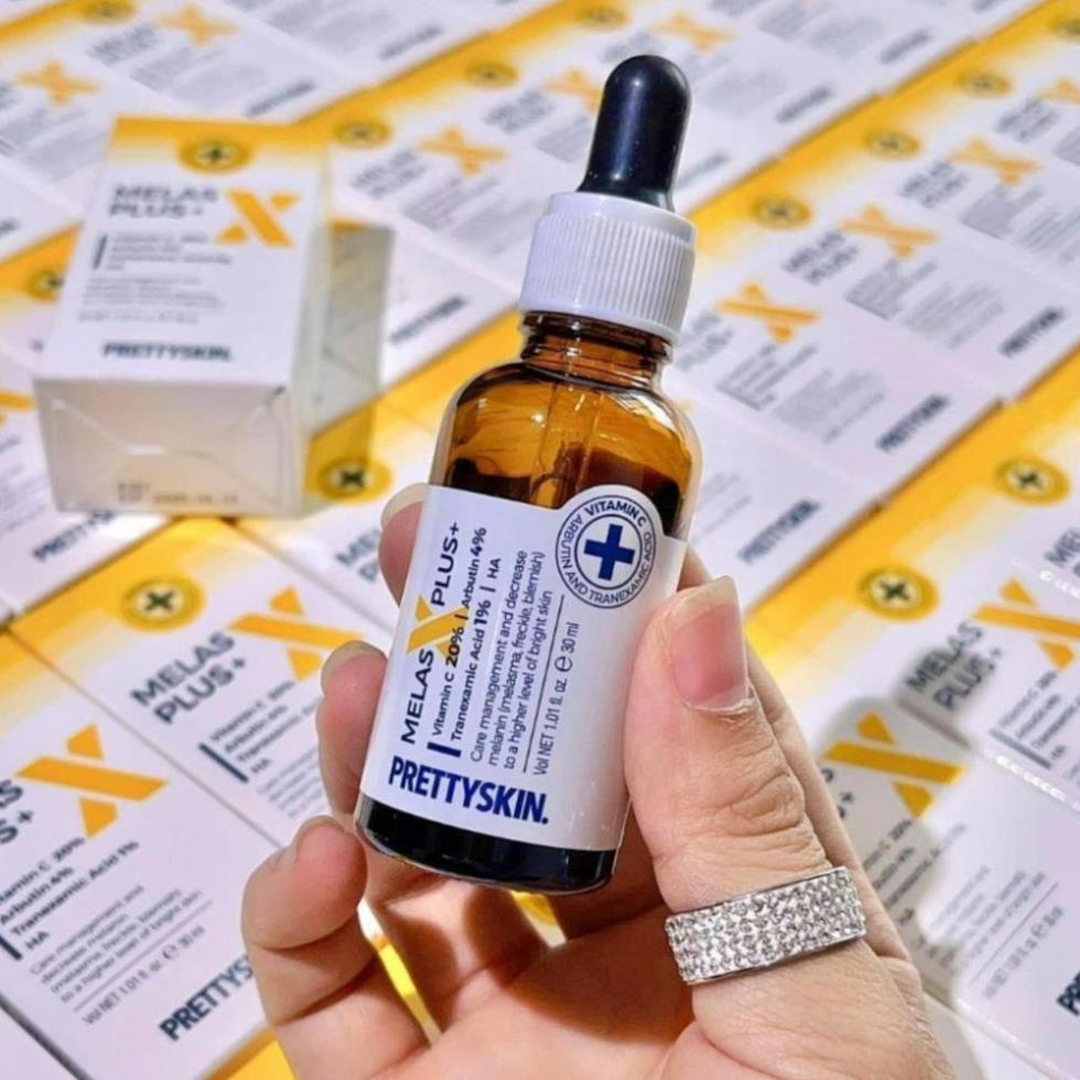 Serum PrettySkin Melas X Plus + , Giúp trắng da, giảm mờ thâm nám dung tích 30ml