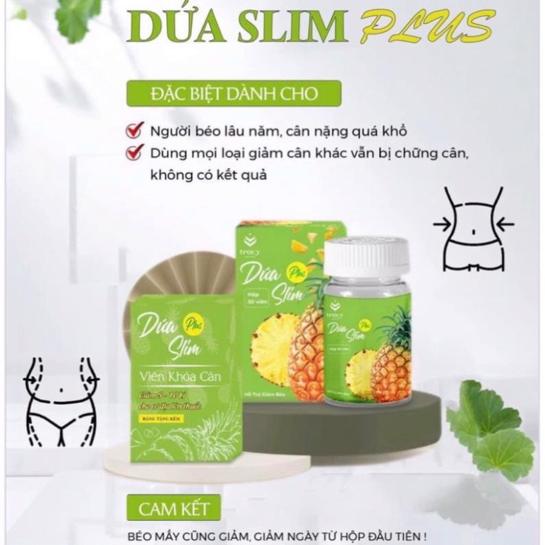 Giảm cân Dứa Slim Plus Chính Hãng giảm mạnh +tăng kèm 30viên khoá cân MIMI Store