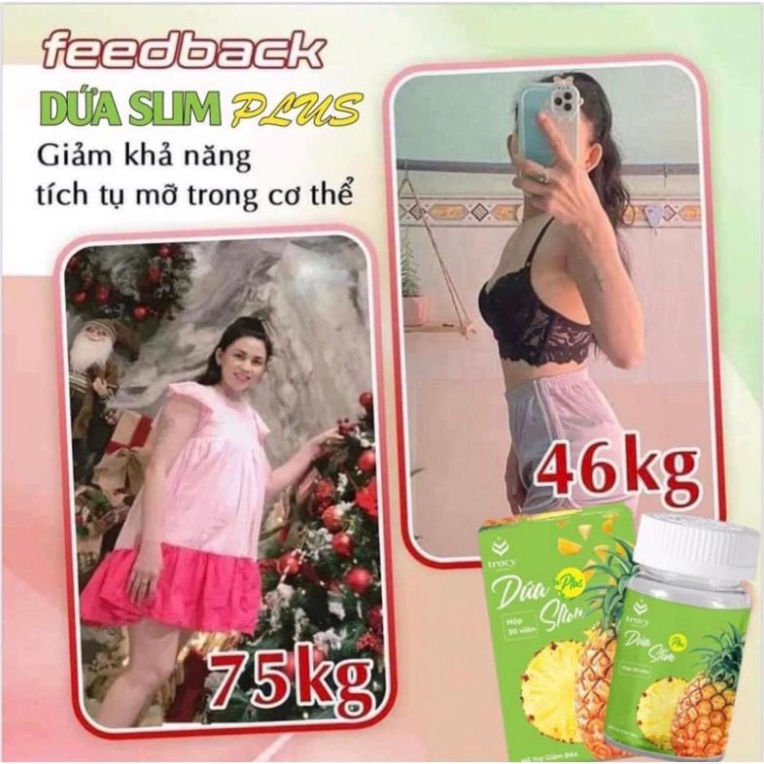 Giảm cân Dứa Slim Plus Chính Hãng giảm mạnh +tăng kèm 30viên khoá cân MIMI Store