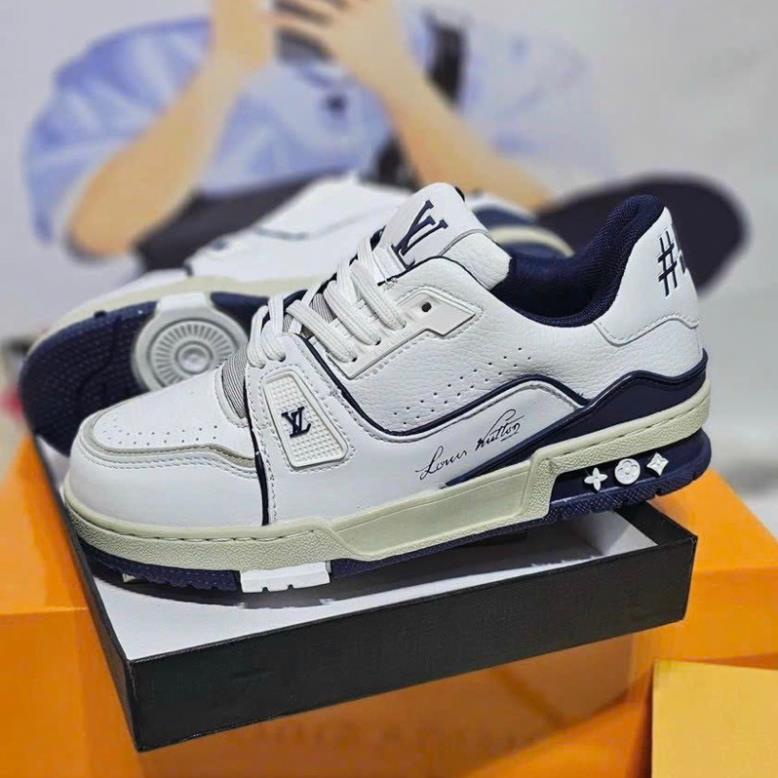 Giày L.V Traner54 White Navy Da Thật Lai Au Nam Nữ