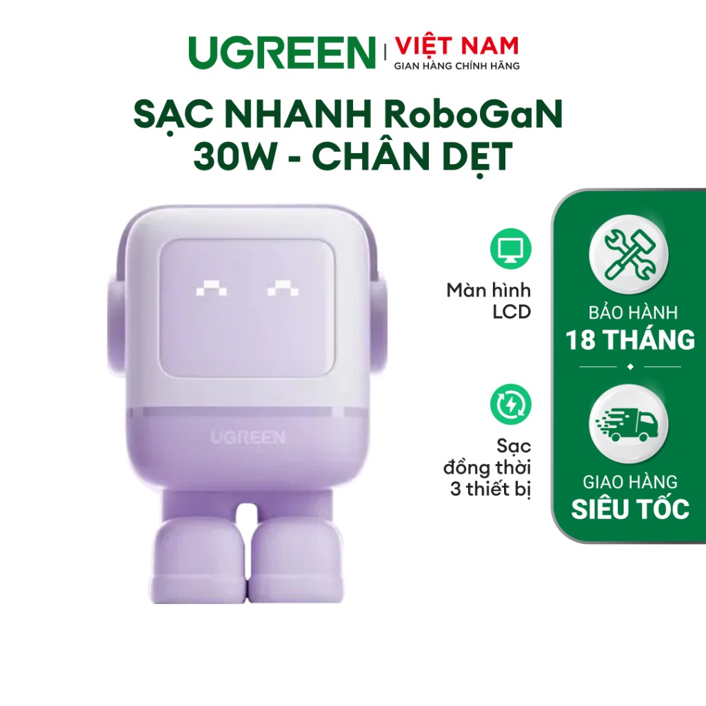 Củ sạc nhanh mini CD319 Business Charger Nexode / Cốc sạc nhanh RoboGaN Mini CD359 30W UGREEN| Công nghệ GaN | Tương thí