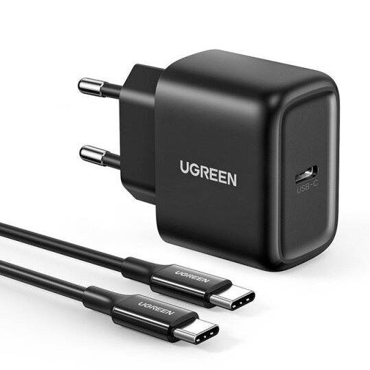Bộ sạc nhanh UGREEN 50581- Màu đen - Type C - Kèm dây sạc 2m - Hàng phân phối chính hãng