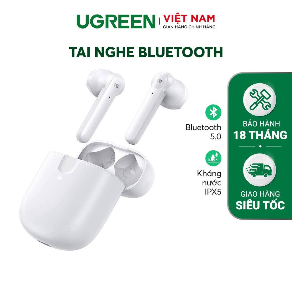 Tai nghe Bluetooth 5.0 TWS UGREEN WS105 Âm thanh Hifi True Wireless 20h Playtime | Sạc không dây Qi BH 18 Tháng 1 đổi 1