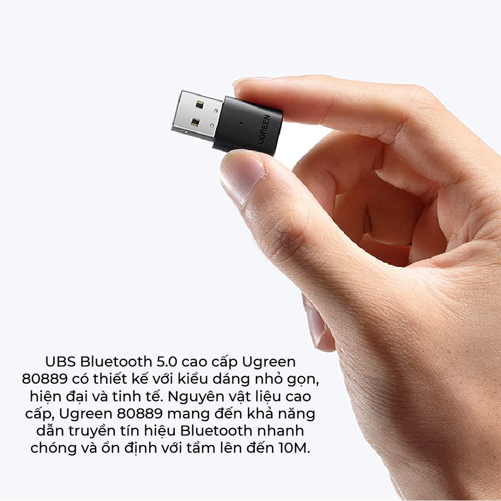 Thiết bị USB Bluetooth 5.0 UGREEN CM390 | Chứng nhận SRRC | Nguyên vật liệu cao cấp | Bảo Hành 18 Tháng 1 Đổi 1 80889.