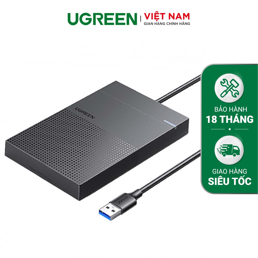 Hộp đựng ổ cứng 2,5 inch USB A 3.0 UGREEN CM471 | Cáp 30cm | Tốc độ truyền lên tới 5Gbps | Bảo hành 18 tháng | 30725