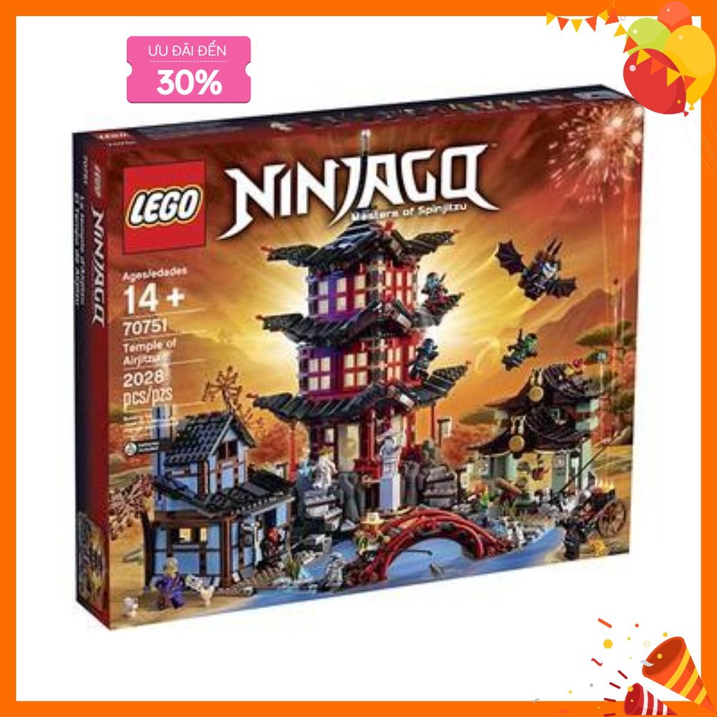 Xả kho Lego Ninjago 70751 - Temple of Airjitzu - Ngôi Đền Airjitzu tặng kèm xe