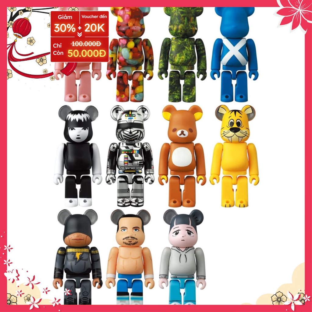 Xả kho Hộp Full Blindbox Bearbrick B@brick Series 45 Chính Hãng Mới 100% Gồm 24 Mô Hình Nhỏ Full Seal tặng kèm xe