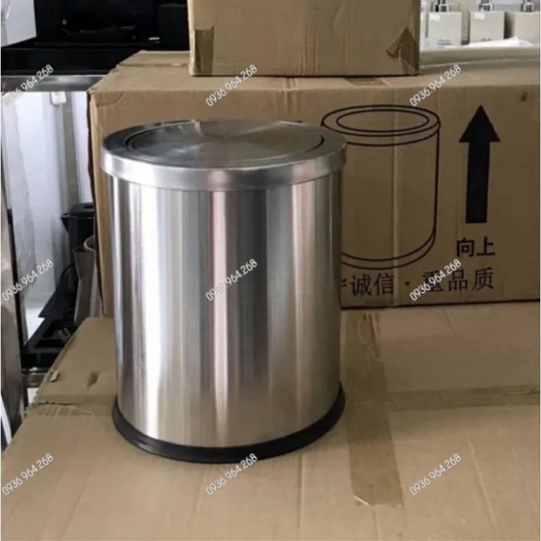 Thùng rác inox nắp lật, Thùng rác inox nắp bập bênh