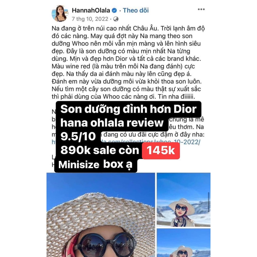 SON DƯỠNG WHOO THE  HISTORY MÀU HỒNG NHẸ MINISIZE