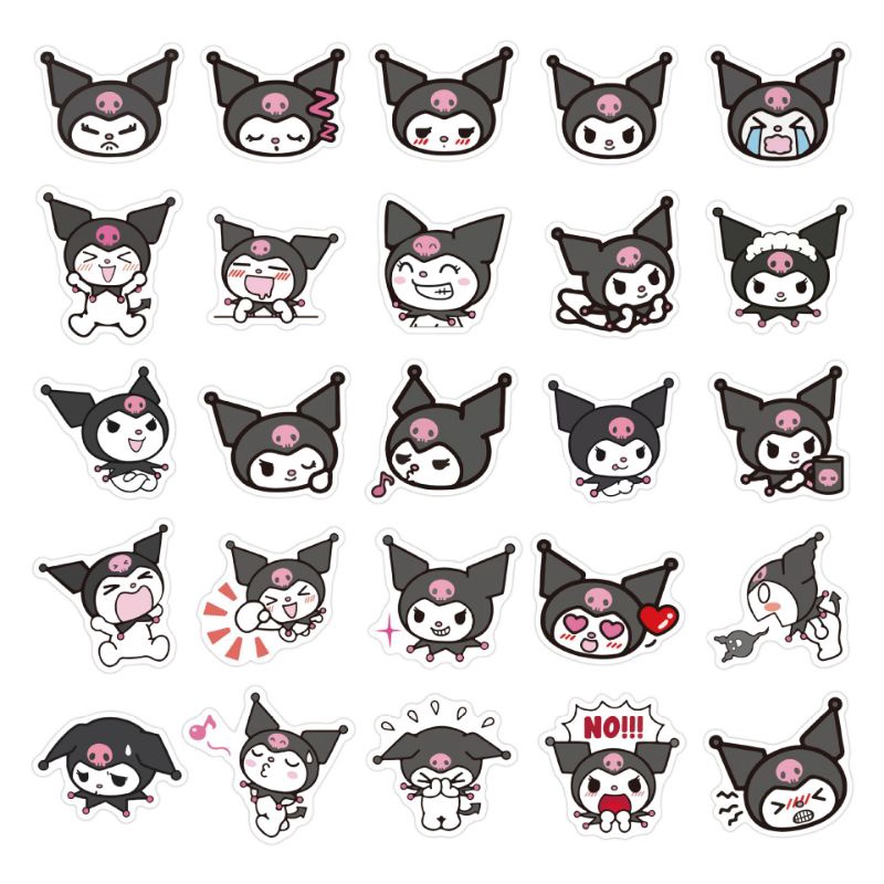 Bộ 50 hình dán sticker kuromi dễ thương cho bé dán vali, điện thoại, mũ bảo hiểm, bình nước, chất liệu decal PVC cao cấp
