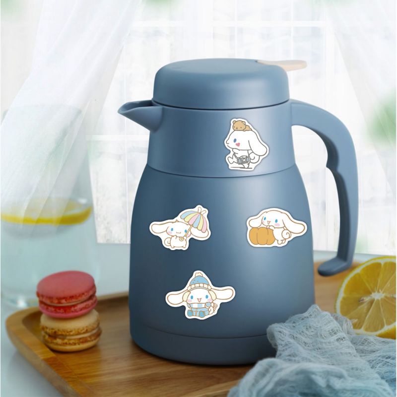 Bộ 50 hình dán sticker cinnamoroll tai dài cute cho bé dán điện thoại, mũ bảo hiểm, laptop chất liệu decal Vinyl cao cấp