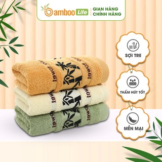 Khăn tắm sợi tre Bamboo Life BL141 họa tiết ngẫu nhiên, lau người kháng khuẩn, siêu thấm hút