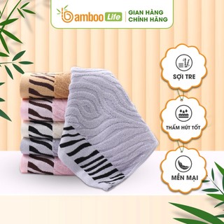 Khăn tắm sợi tre Bamboo Life BL045 họa tiết Hổ vằn lau người, đội đầu, kháng khuẩn, siêu thấm hút