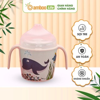Ly cốc tập uống nước cho bé sợi tre Bamboo Life BL092 mẫu mã đẹp, chống sặc, hình thú siêu xinh 180ml