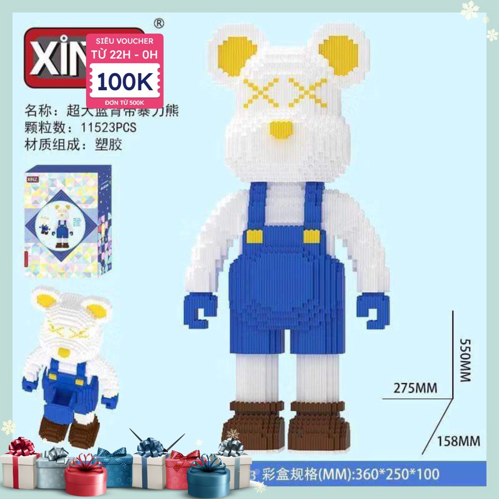 Xả kho Lego Gấu  brearbrick cao 55cm hãng XINZ tặng thêm xe