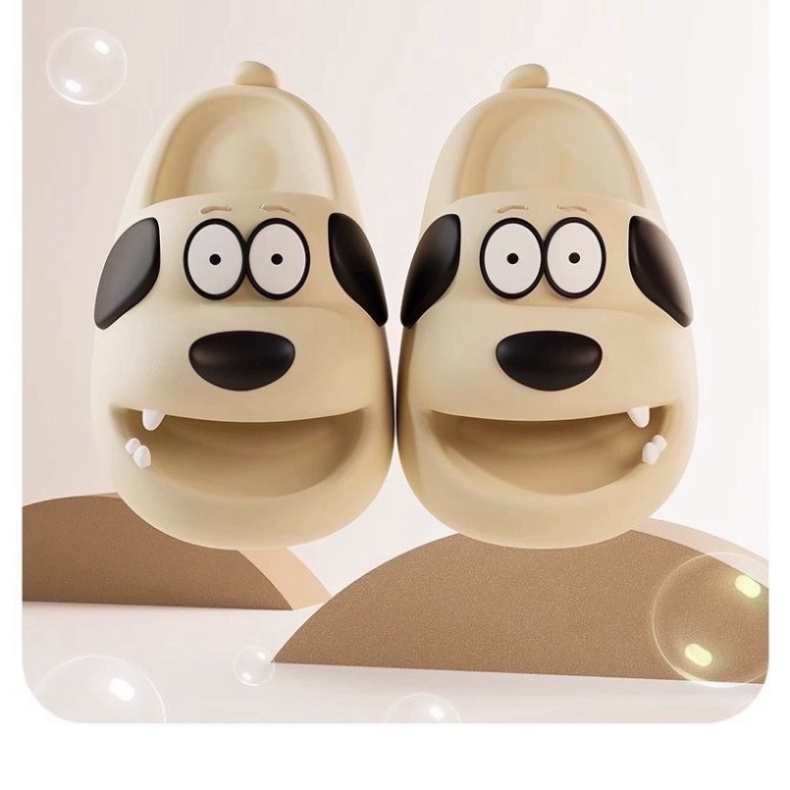 Dép nữ kiểu cute đi trong nhà đế dày chống trượt thoải mái In Hình Chó Pug Hoạt Hình Thời Trang Mùa Hè