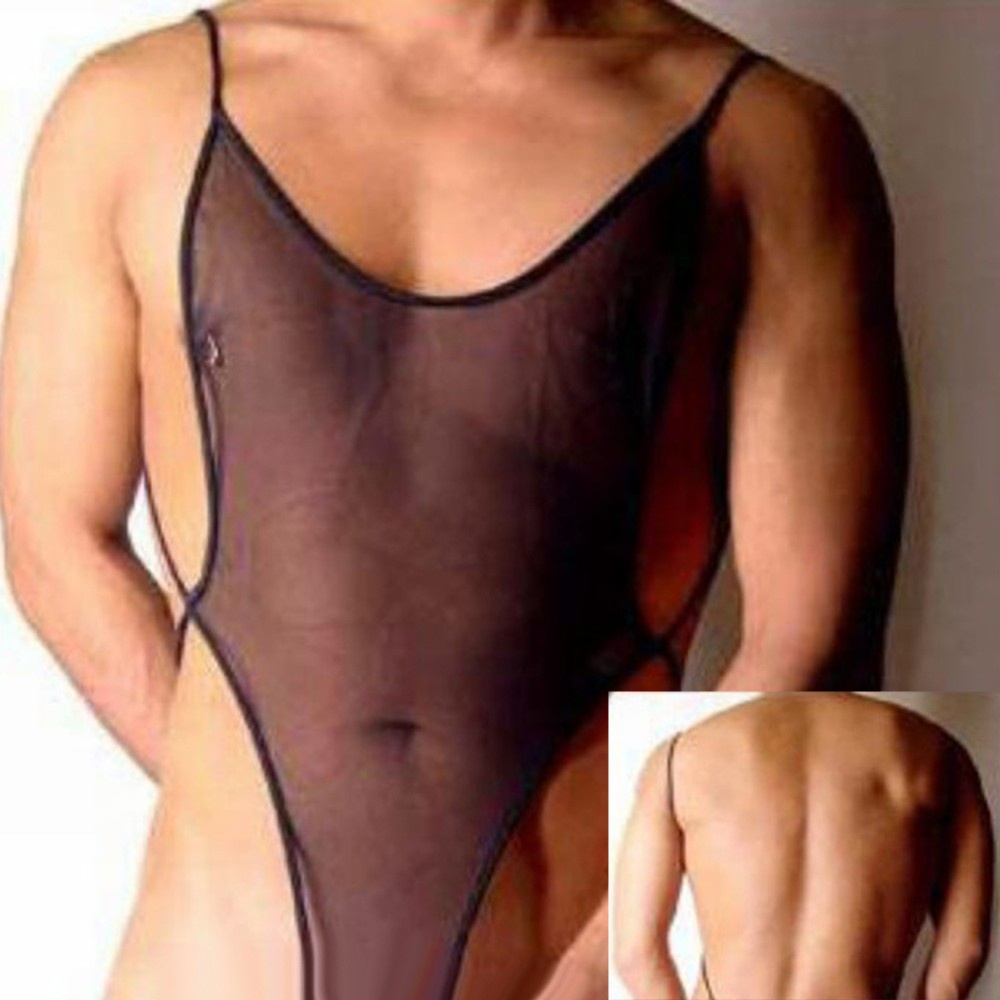 Men's pajamas Backless Transparent Underwear 50kg-90kg Bellyband Blackwell