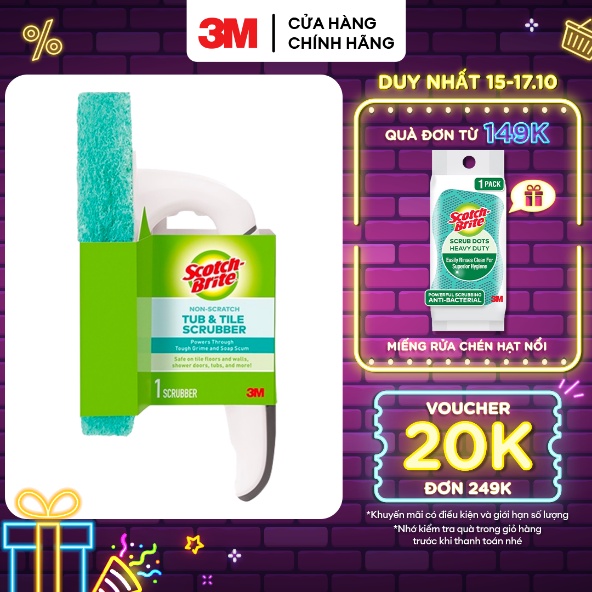 Bàn chải chà sàn Scotch Brite 3M 553-T chống trầy xước, an toàn trên nhiều bề mặt