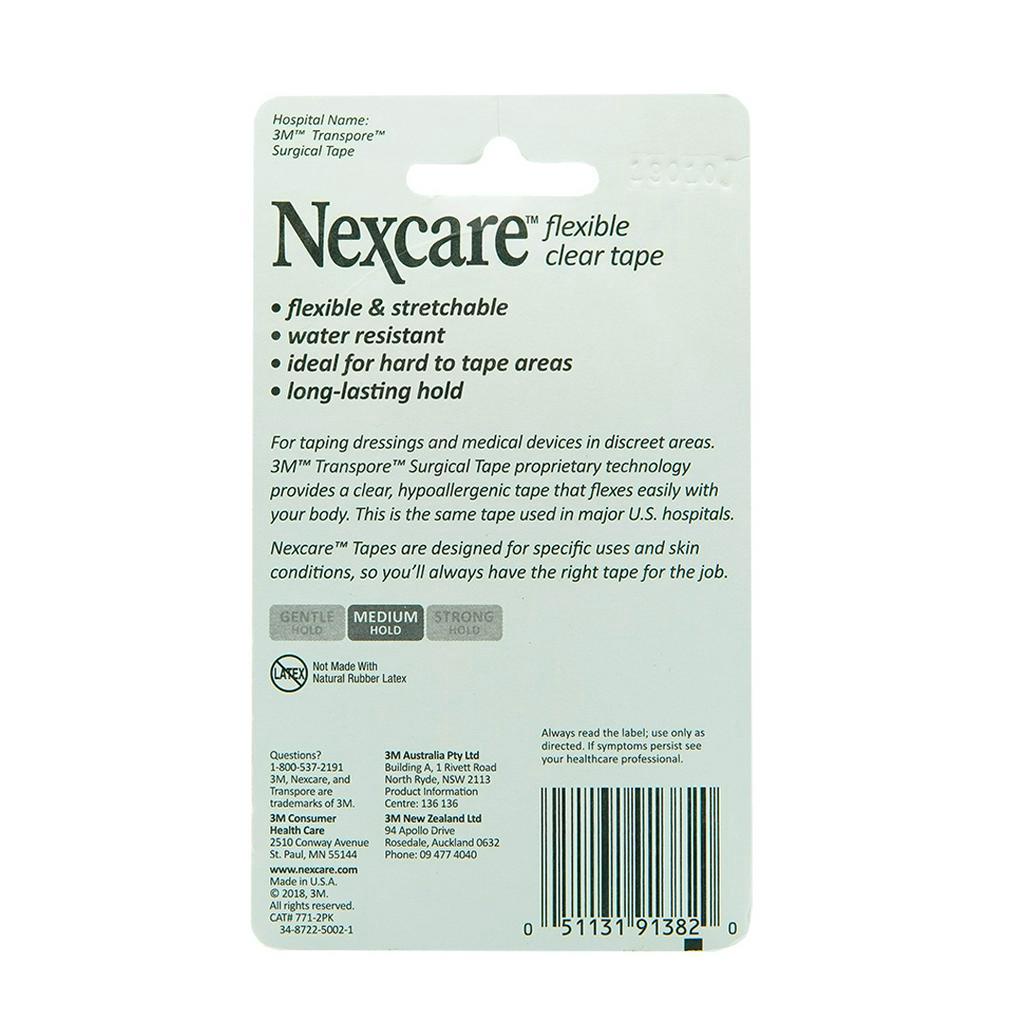 Băng cuộn y tế Nexcare 3M 25.4mm x 9.14m - Vỉ 2 cuộn trong suốt, xé dễ dàng, keo y tế siêu dính, thoáng khí 771-2PK