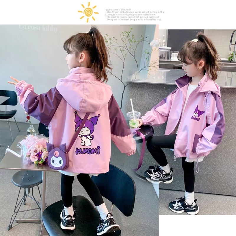 Áo Khoác Phong Cách kuromi Thời Trang Xuân Thu 2023 Mới Cho Bé Gái Trung Niên