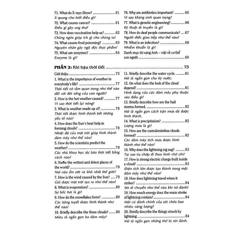 Sách - 540 Câu Hỏi Đáp Tiếng Anh Khoa Học Thường Thức Dành Cho Học Sinh - Sinh Viên - Tân Việt