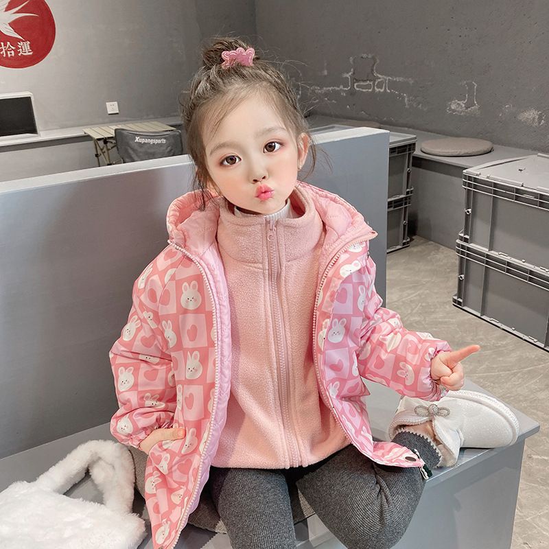 Set Áo Khoác Lót Nhung Dày Dặn Phong Cách Hàn Quốc Thời Trang Mùa Đông Mới 2023 Cho Bé Gái