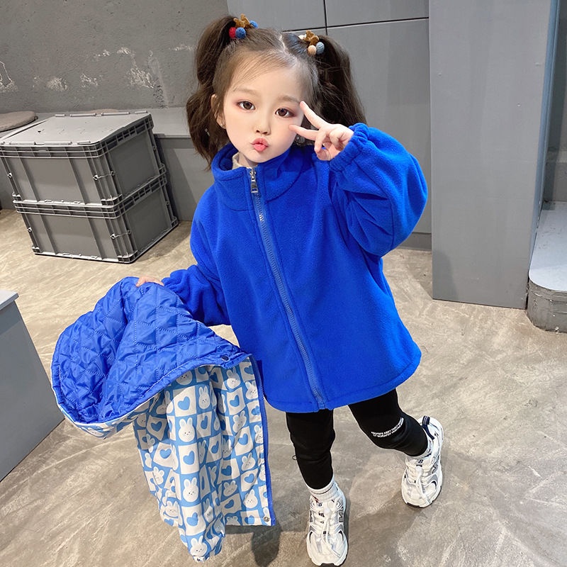 Set Áo Khoác Lót Nhung Dày Dặn Phong Cách Hàn Quốc Thời Trang Mùa Đông Mới 2023 Cho Bé Gái